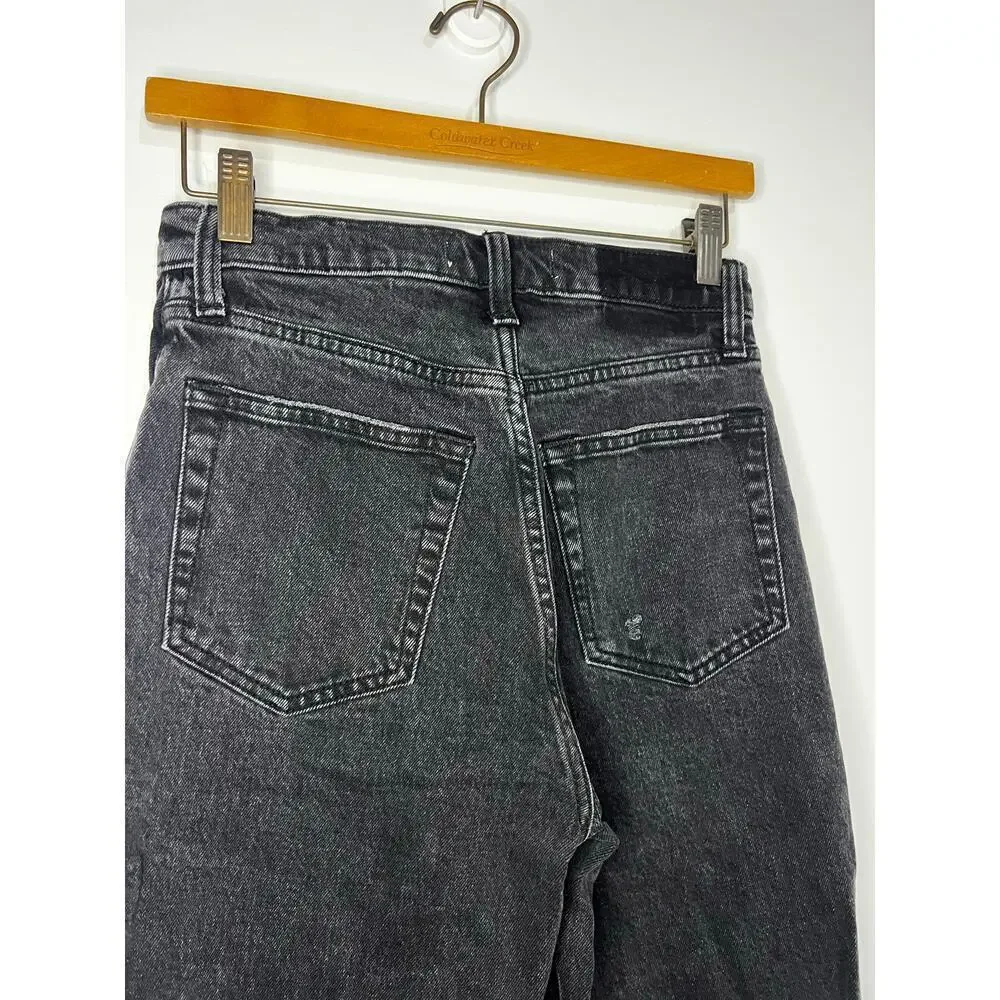 Abercrombie & Fitch 90s Straight Ultra High Rise Grey Black Jeans Denim
